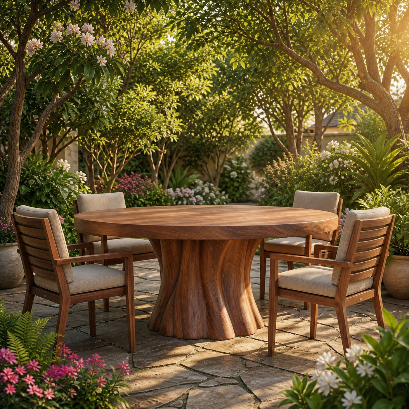 Organic Rustic Round Dining Table For Dining Room - product view 7
