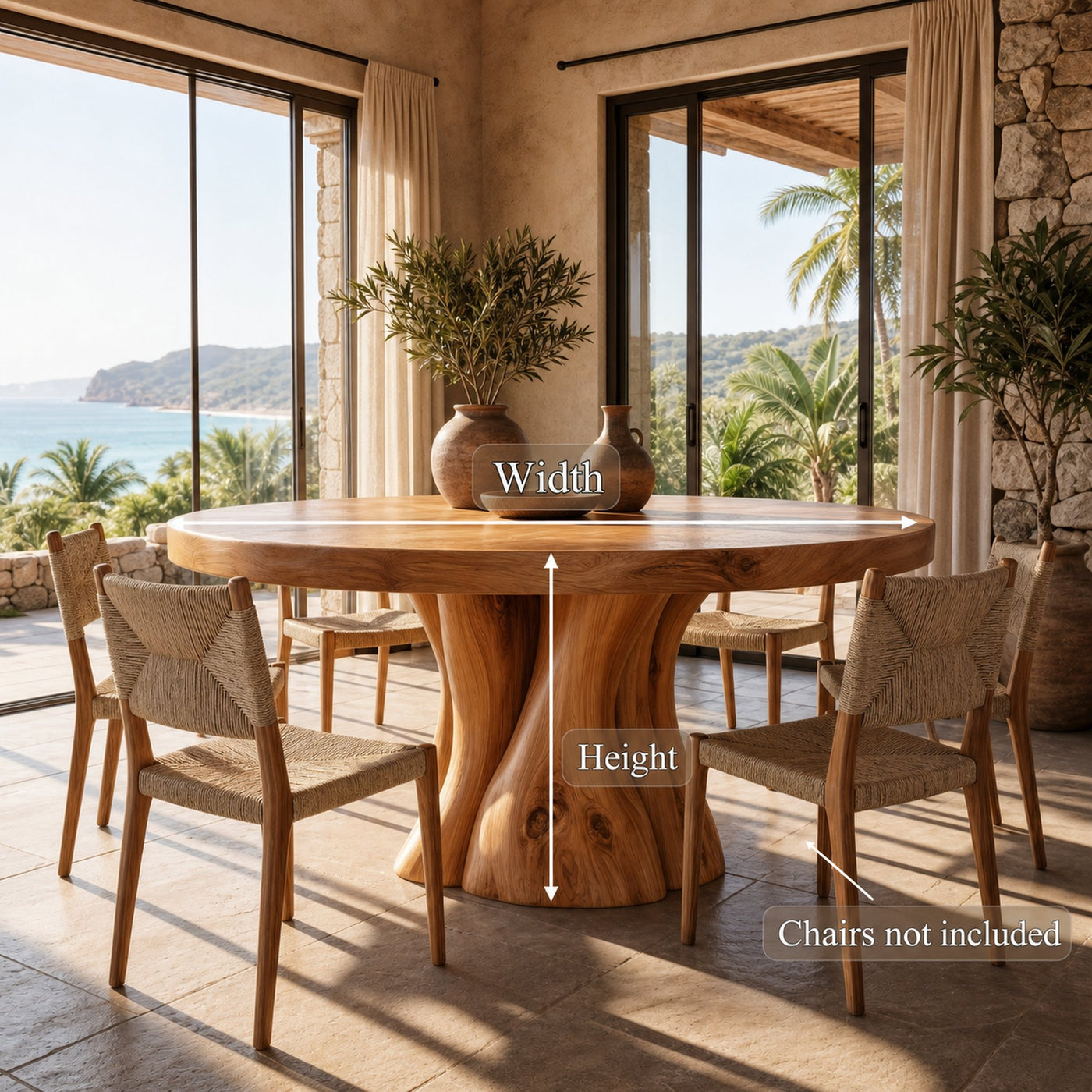 Organic Rustic Round Dining Table For Dining Room - product view 8