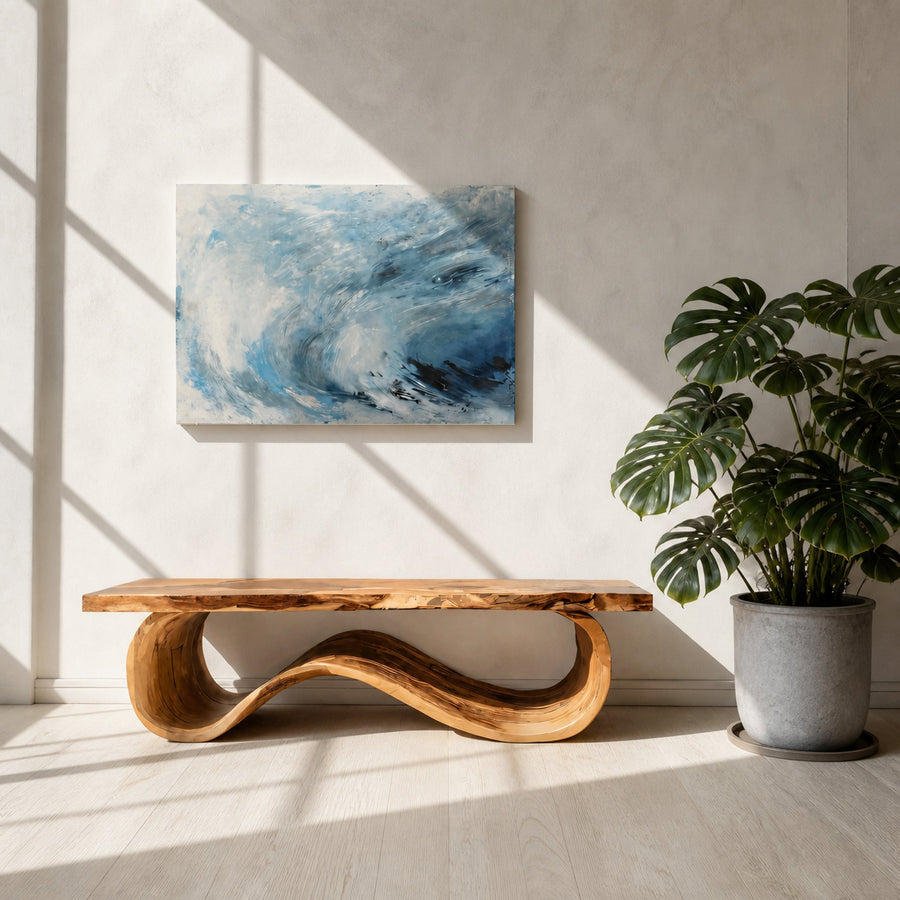 Organic Sculptural Bench For Entryway Decor
