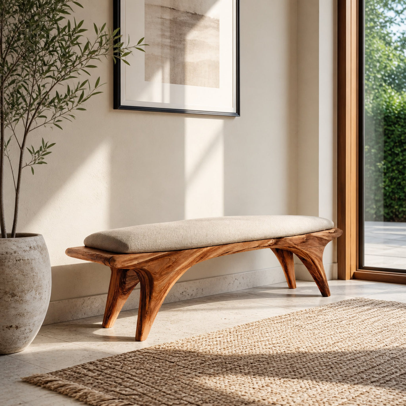 Organic Sculptural Bench For Hallway Furniture - product view 6