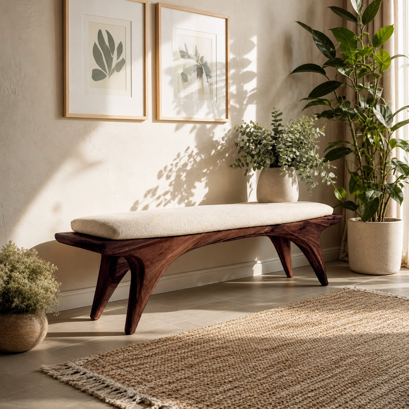 Organic Sculptural Bench For Hallway Furniture - product view 7