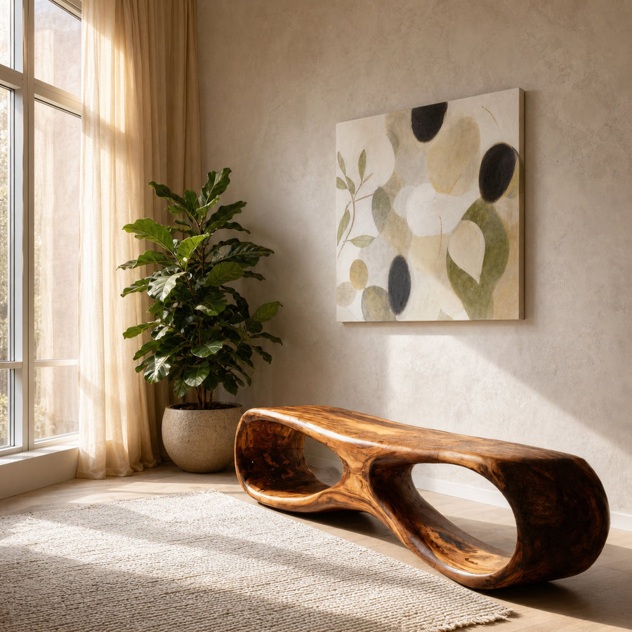 Organic Sculptural Bench For Living Room Decor