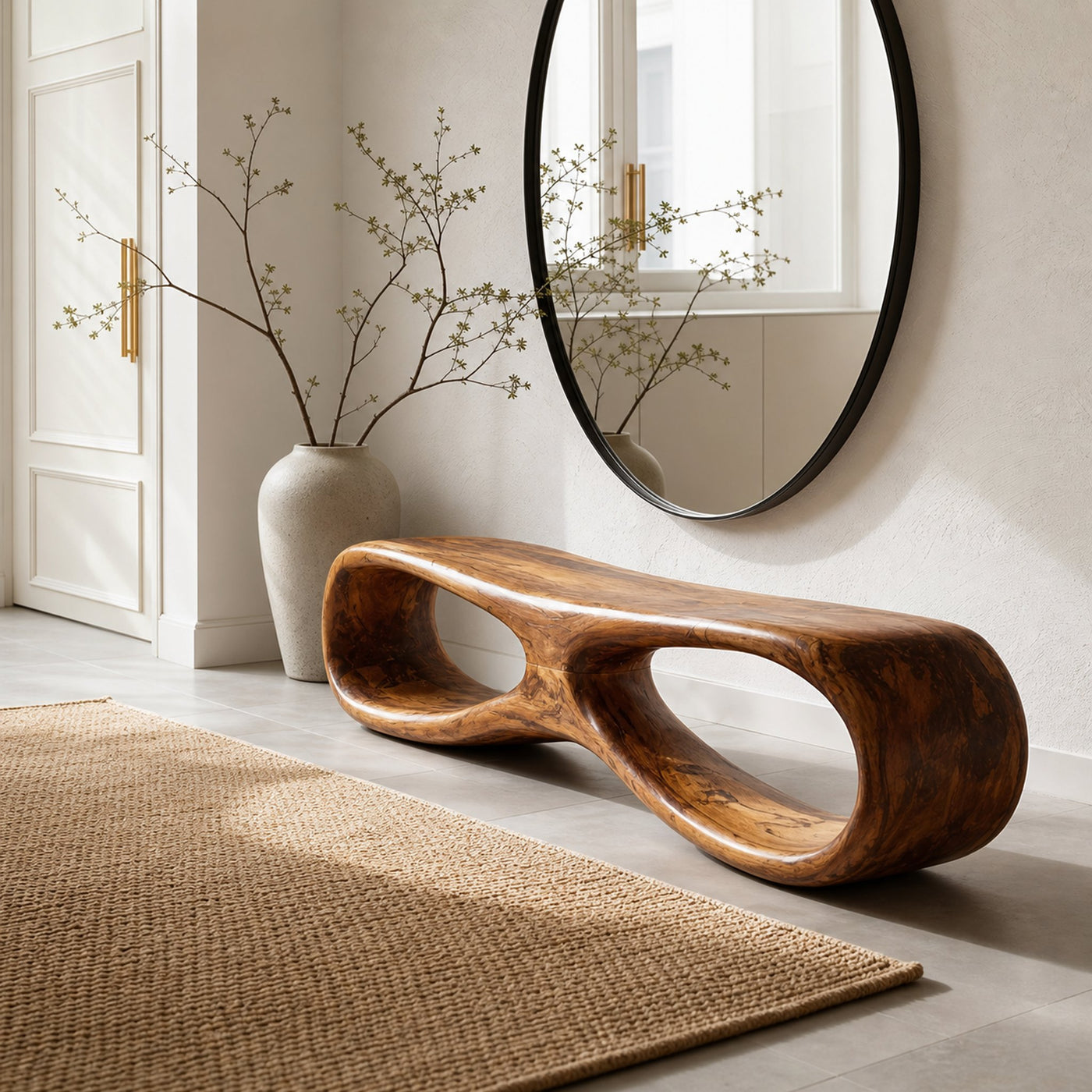 Organic Sculptural Bench For Living Room Decor - product view 6