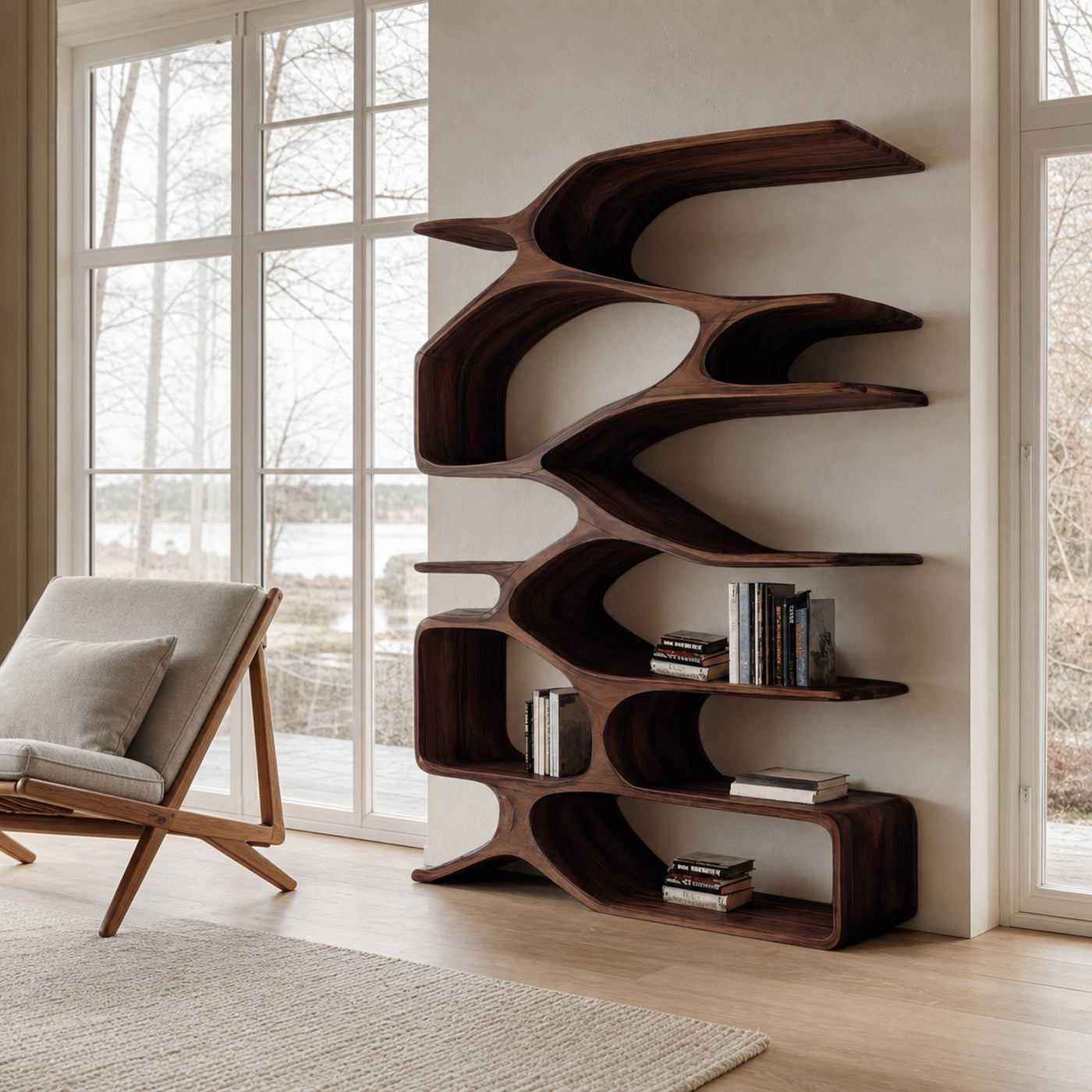 Organic Sculptural Bookshelf For Living Decor - product view 7