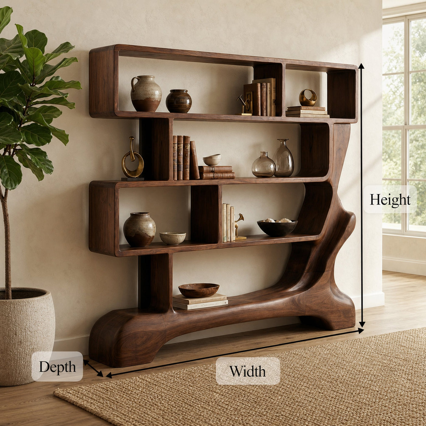 Organic Sculptural Bookshelf For Living Room And Office - product view 8