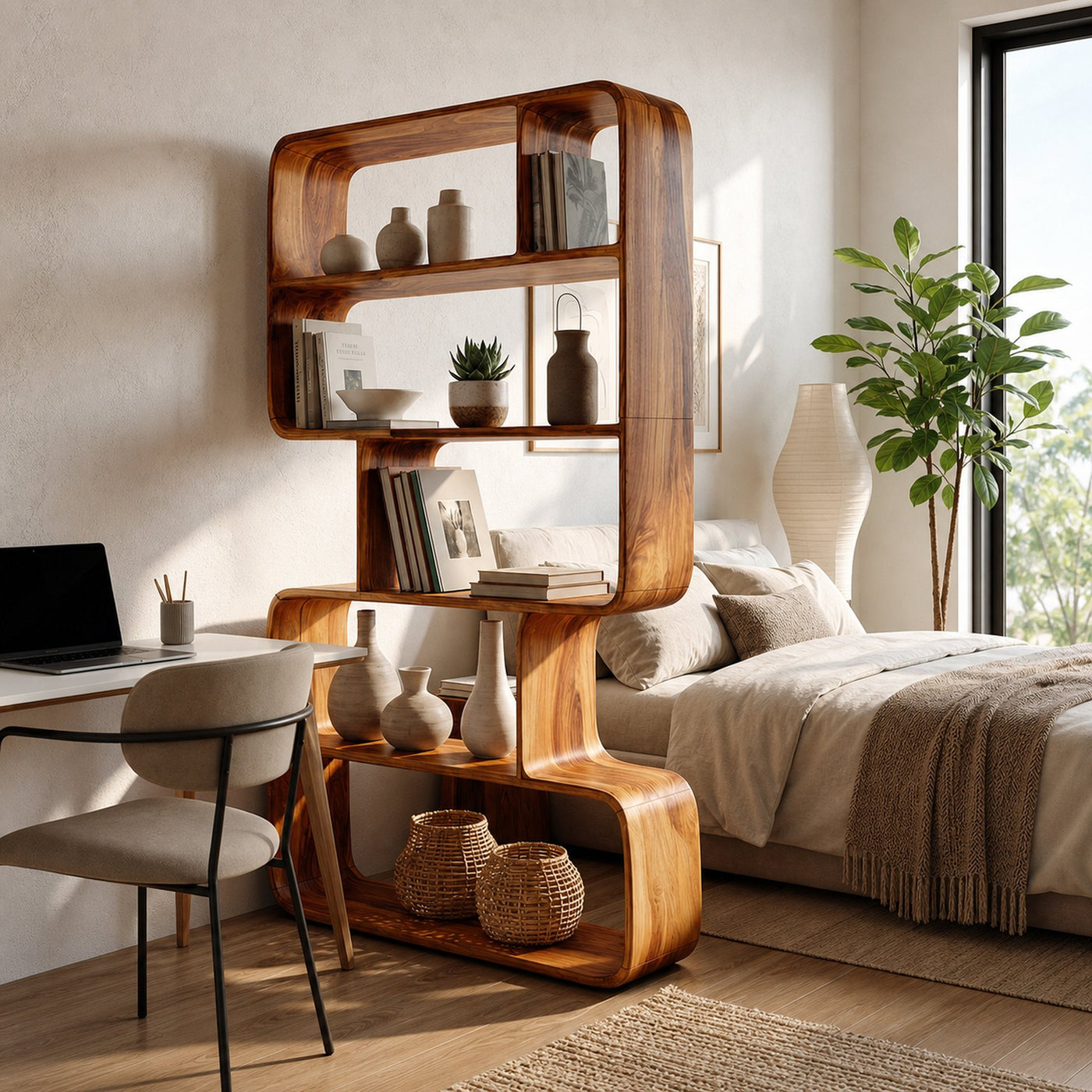Organic Sculptural Bookshelf For Living Storage Display - product view 6