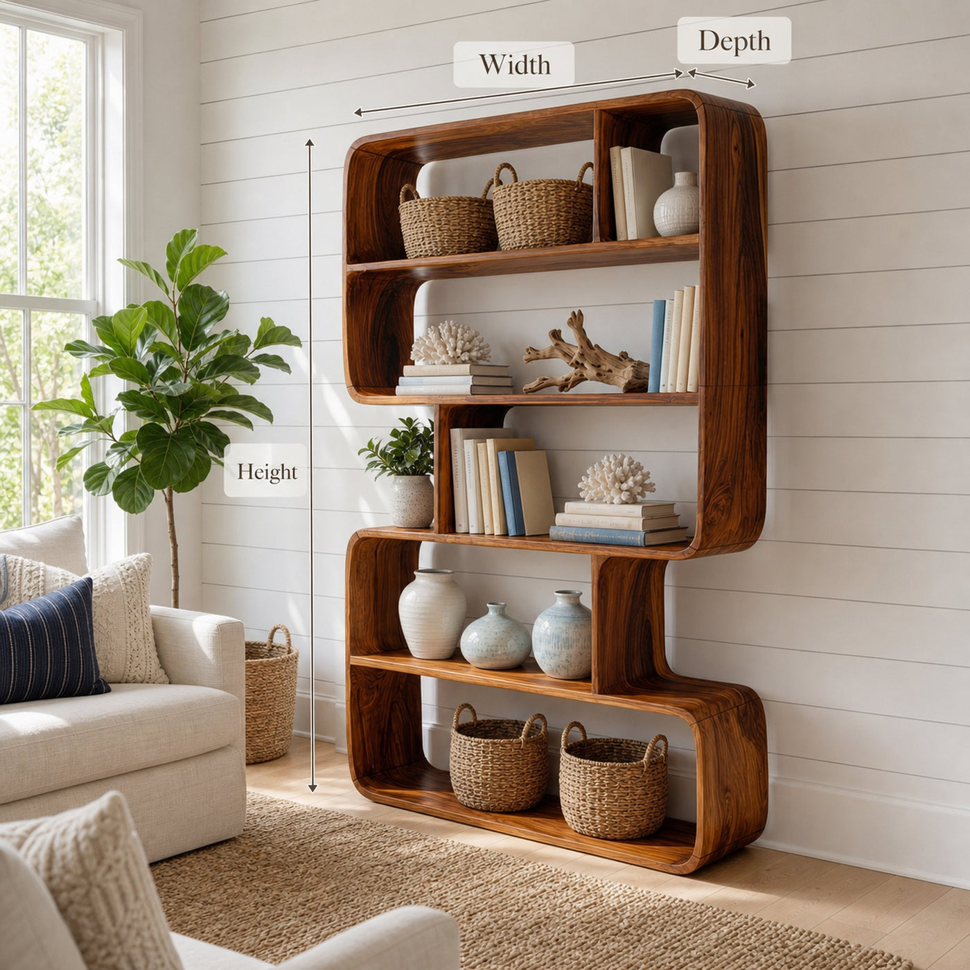 Organic Sculptural Bookshelf For Living Storage Display - product view 8