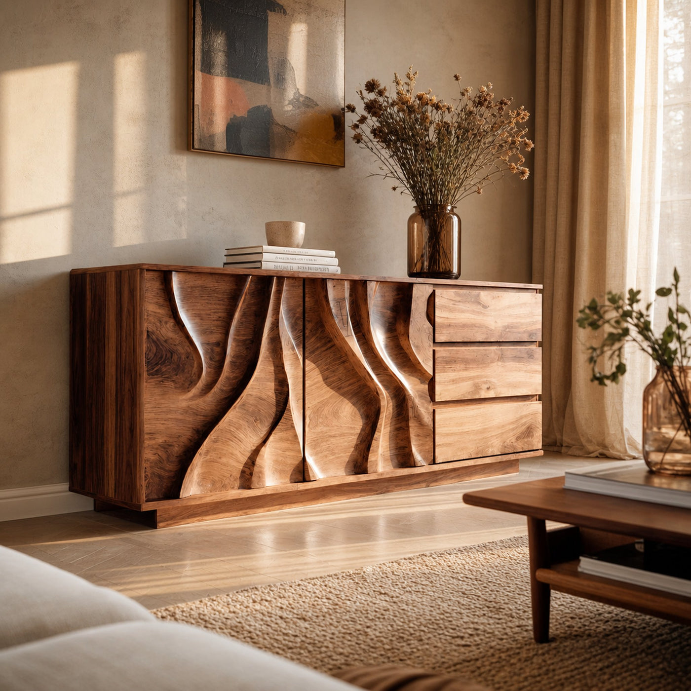 Organic Sculptural Sideboard For Living Room Or Bedroom - product view 6