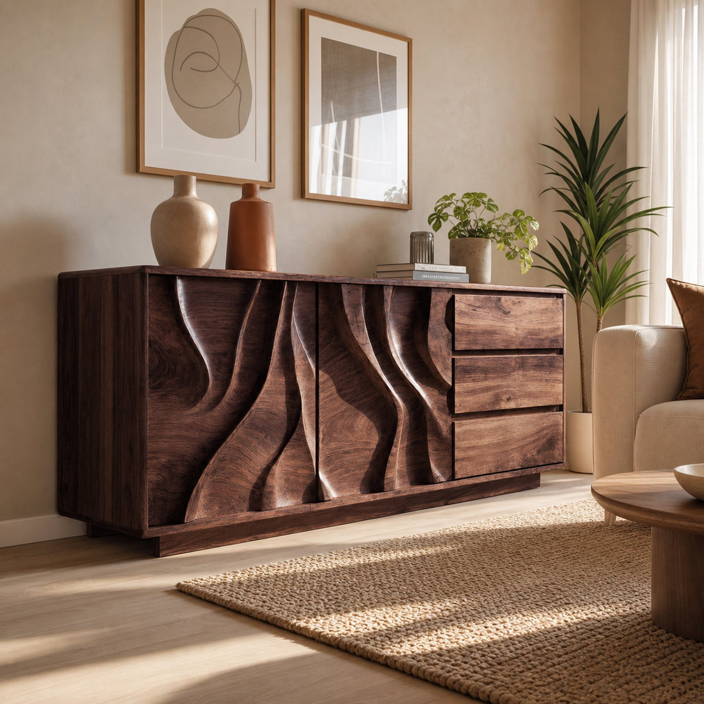 Organic Sculptural Sideboard For Living Room Or Bedroom - product view 7