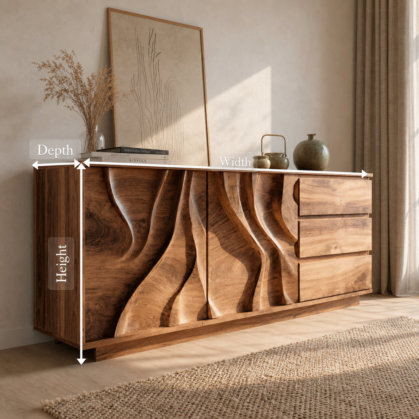 Organic Sculptural Sideboard For Living Room Or Bedroom - product view 8