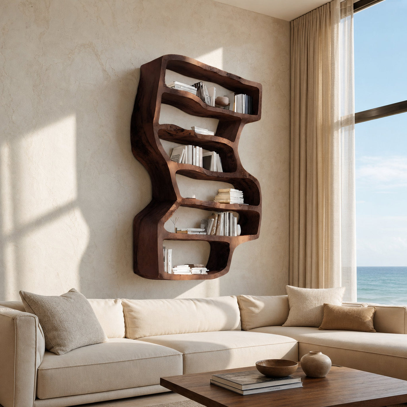 Organic Sculptural Wall Bookcase For Living Room Decor - product view 7