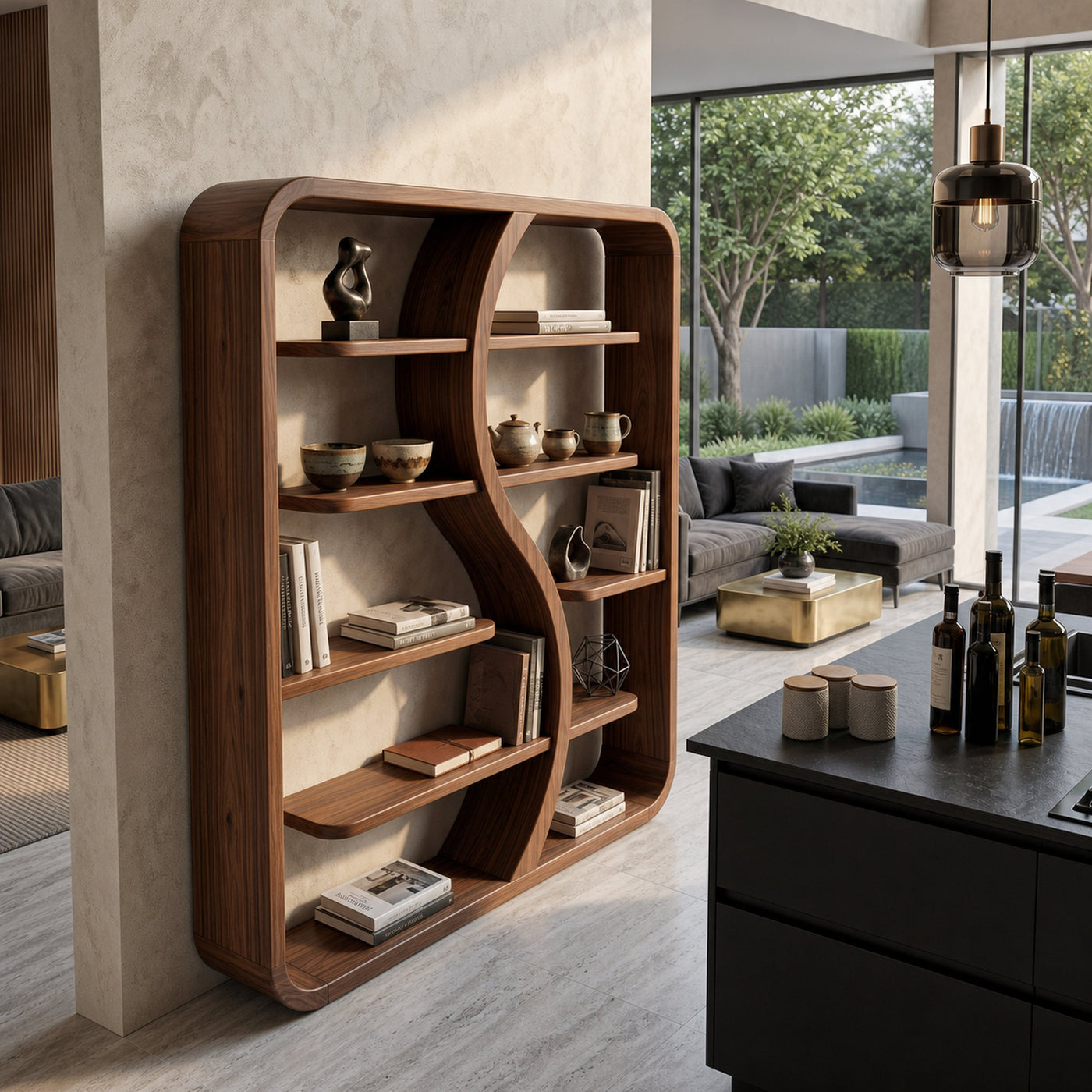 Organic Solid Wood Bookcase For Nature Inspired Homes - product view 6
