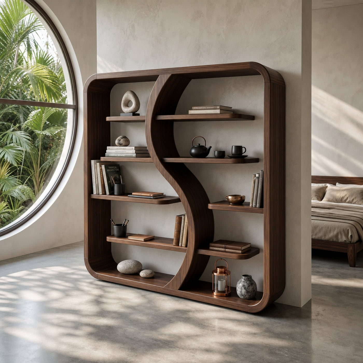 Organic Solid Wood Bookcase For Nature Inspired Homes - product view 7