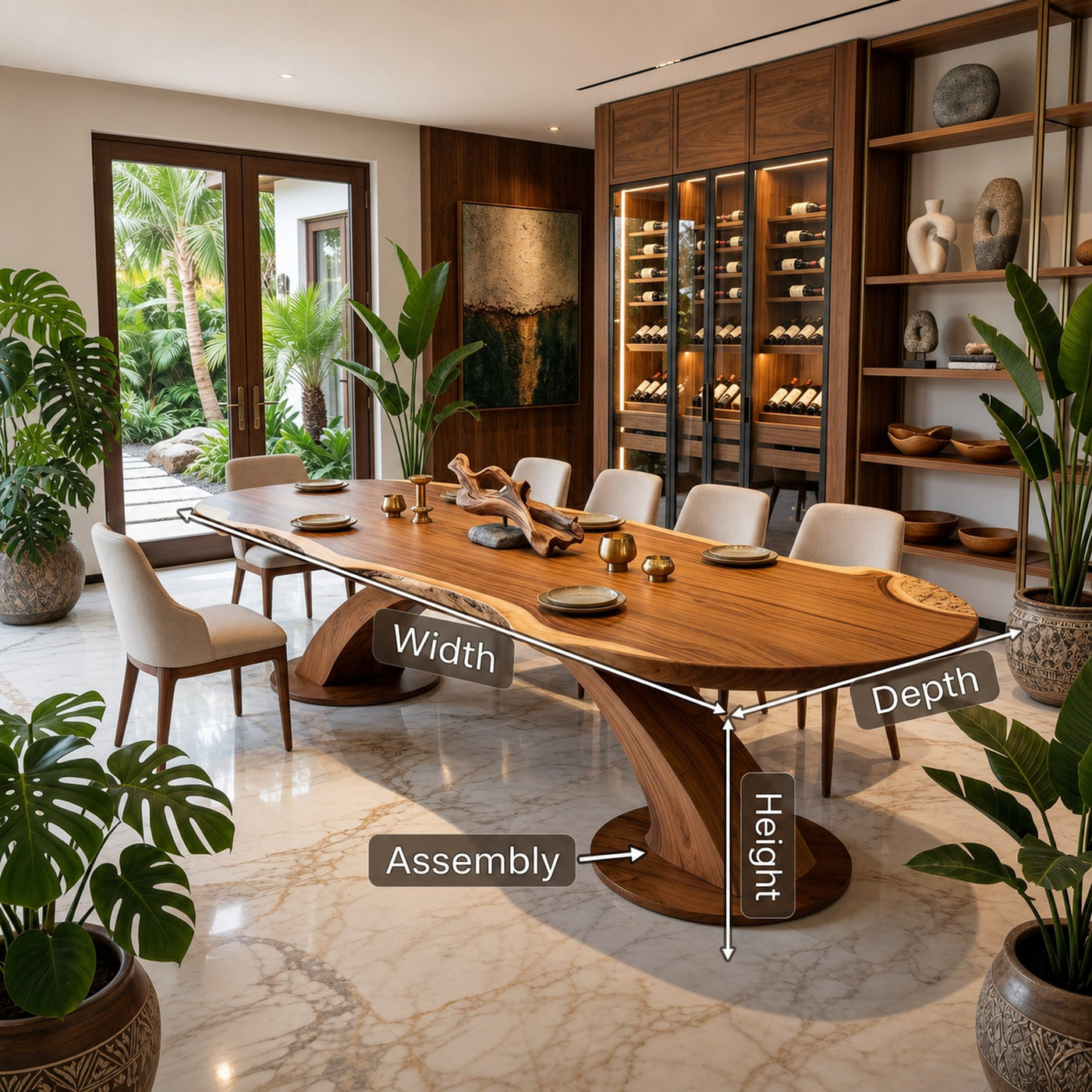 Organic Statement Table For Luxury Dining Room - product view 8
