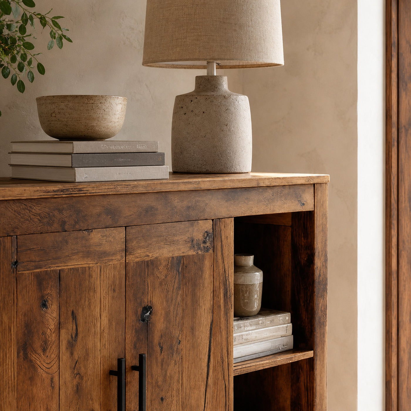 Organic Storage Cabinet With Drawers And Shelf For Living - product view 3