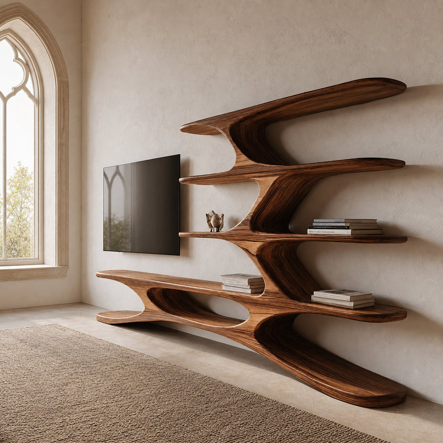 Organic TV Cabinet Branches Design For Contemporary Home Decor