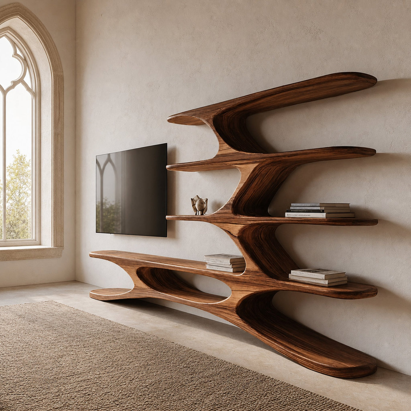 Organic TV Cabinet Branches Design For Contemporary Home Decor