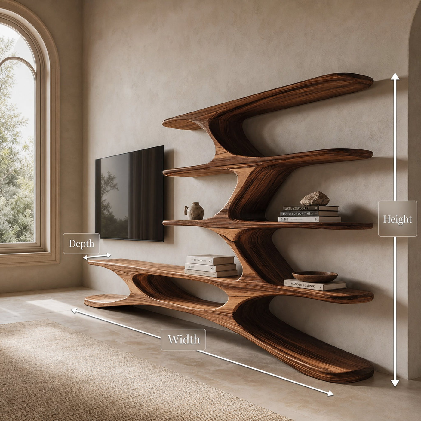 Organic TV Cabinet Branches Design For Contemporary Home Decor - product view 8