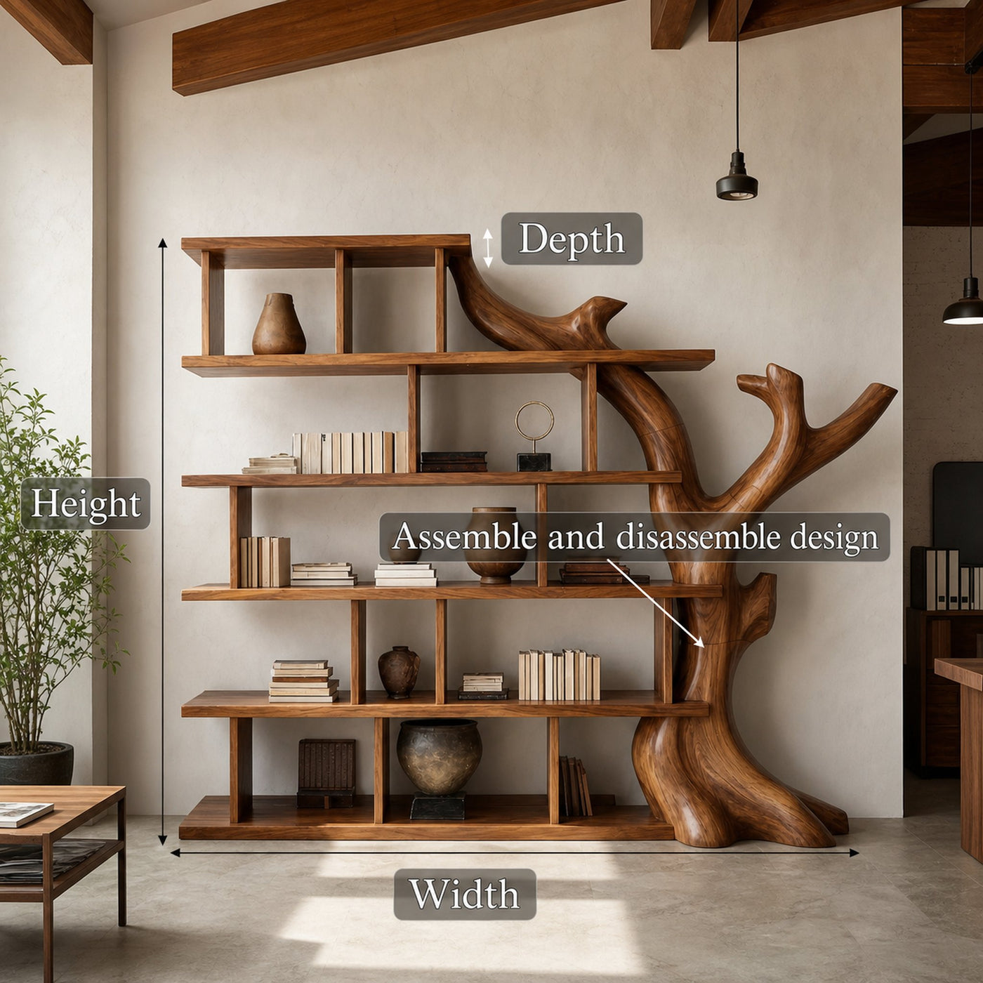 Organic Tree Bookshelf For Living Room And Home Library - product view 8