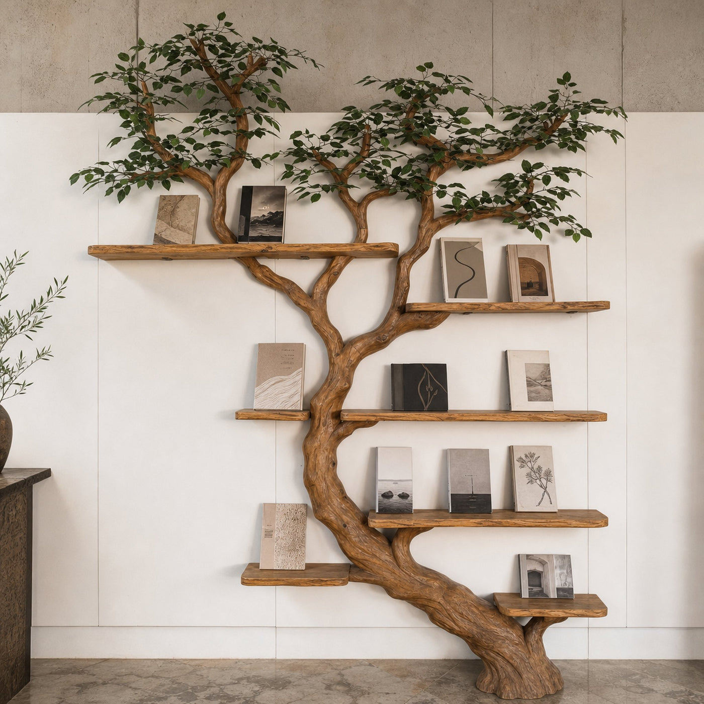 Organic Tree Bookshelf Living Room Interior Sculptural Wall Display - product view 5
