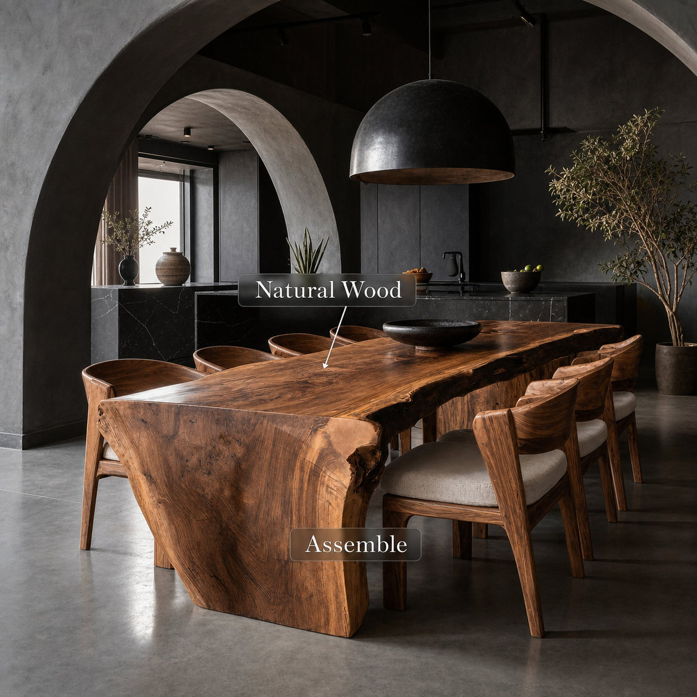 Organic Wabi Sabi Dining Table For Dining Room - product view 6