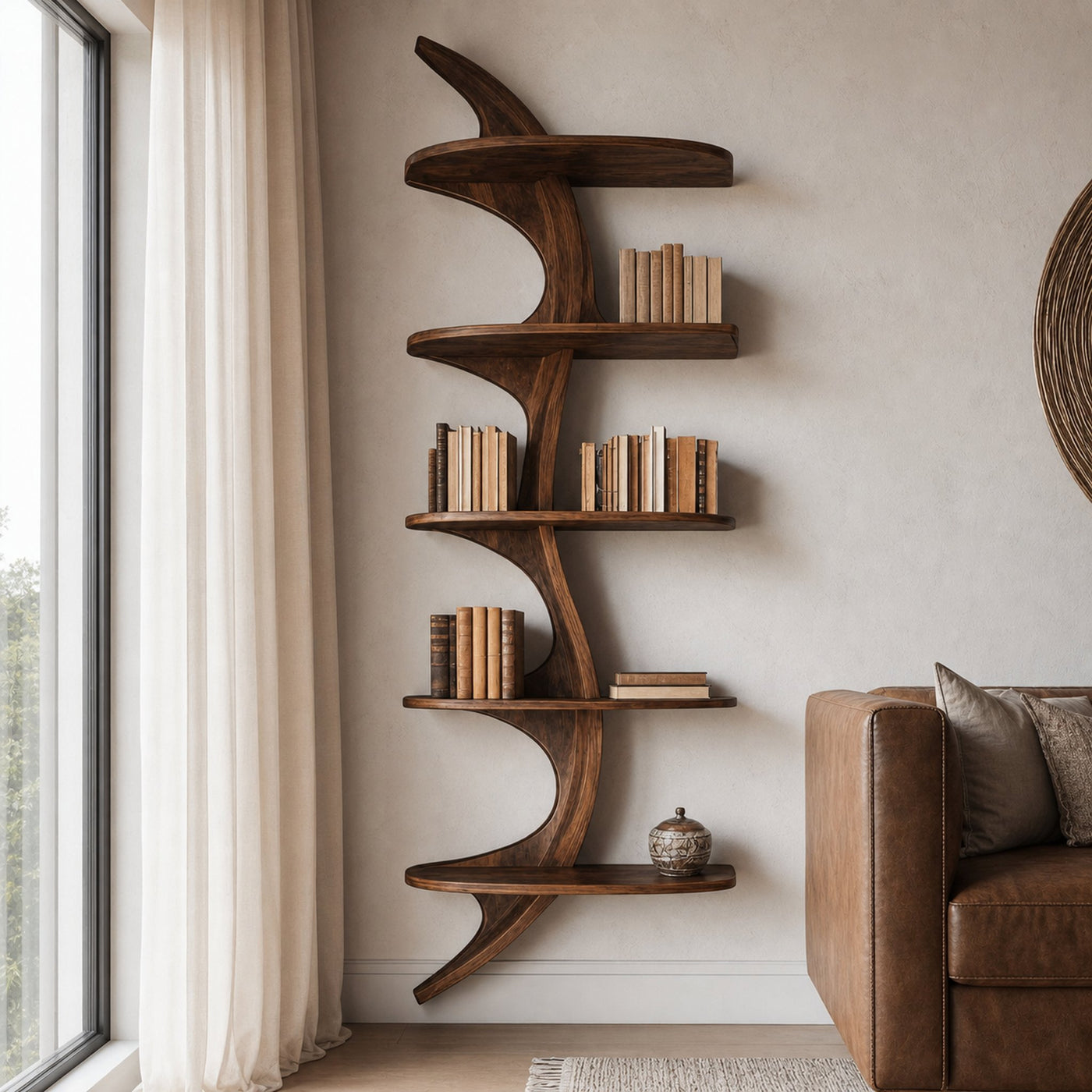Organic Wall Bookshelf For Living Room Or Bedroom