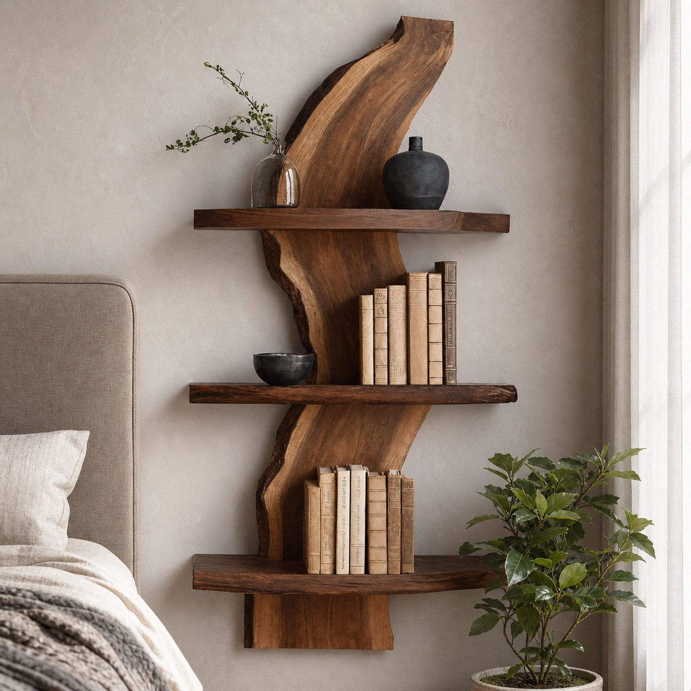 Organic Wall Curved Bookshelf For Bedroom Or Home Decor - product view 2