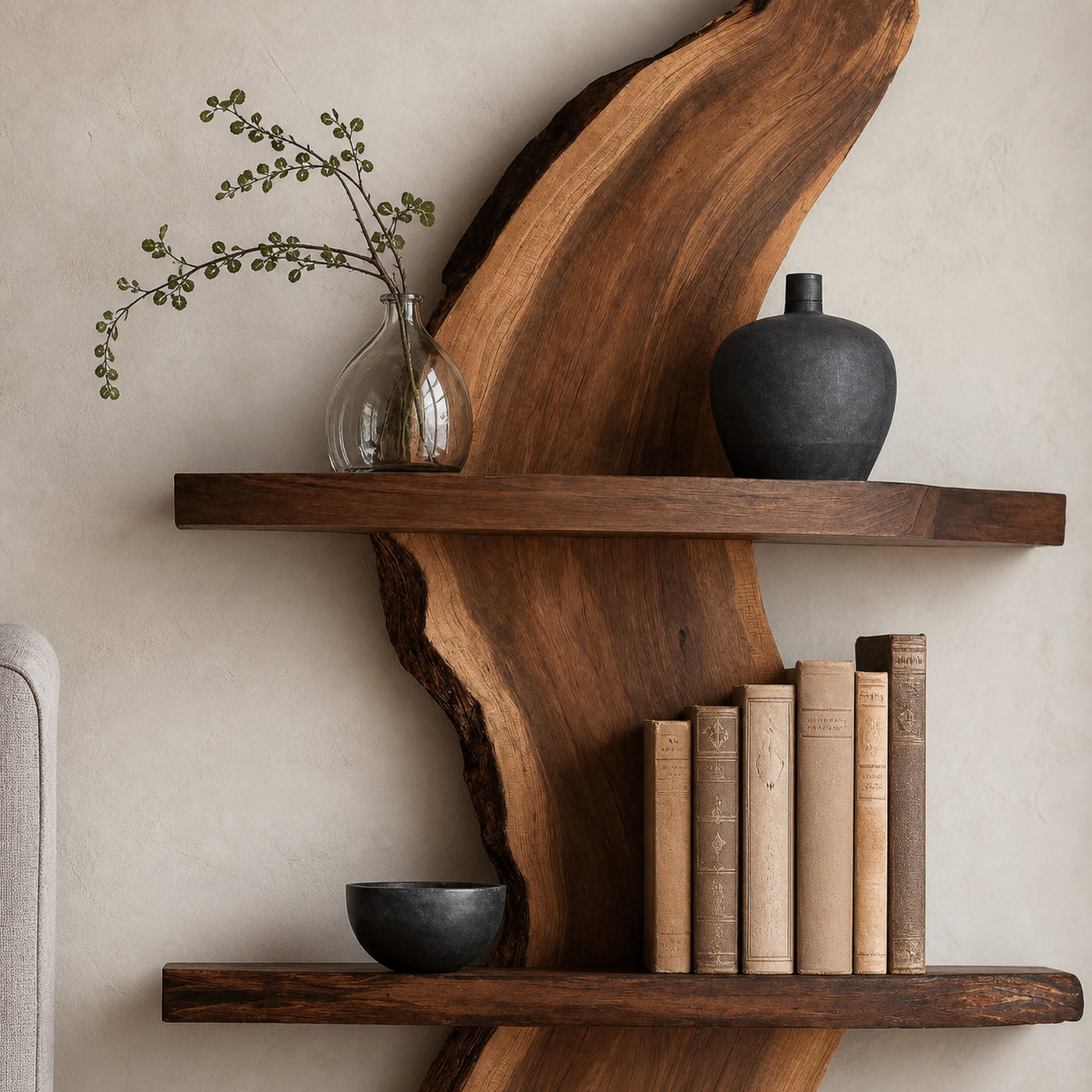 Organic Wall Curved Bookshelf For Bedroom Or Home Decor - product view 3