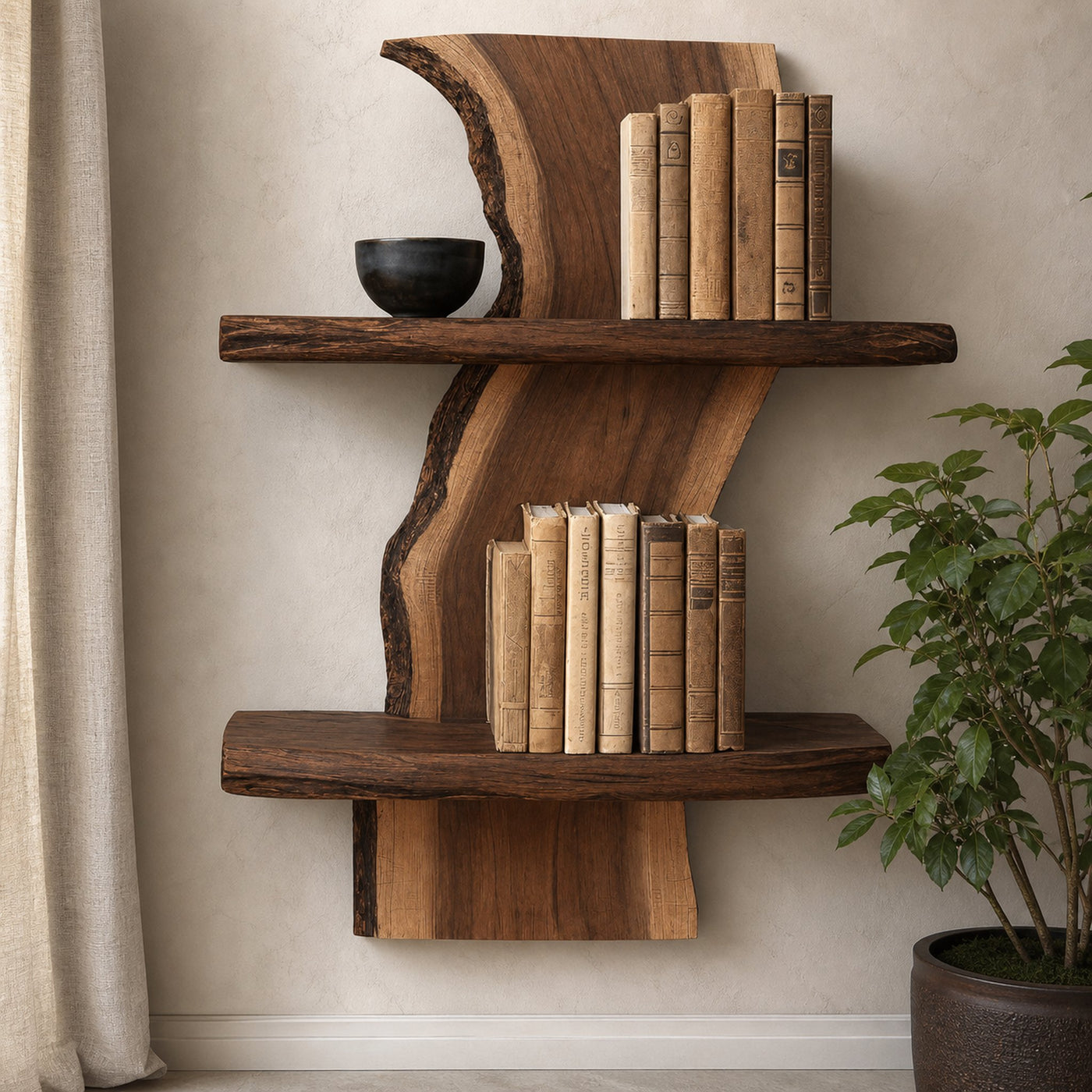 Organic Wall Curved Bookshelf For Bedroom Or Home Decor - product view 4