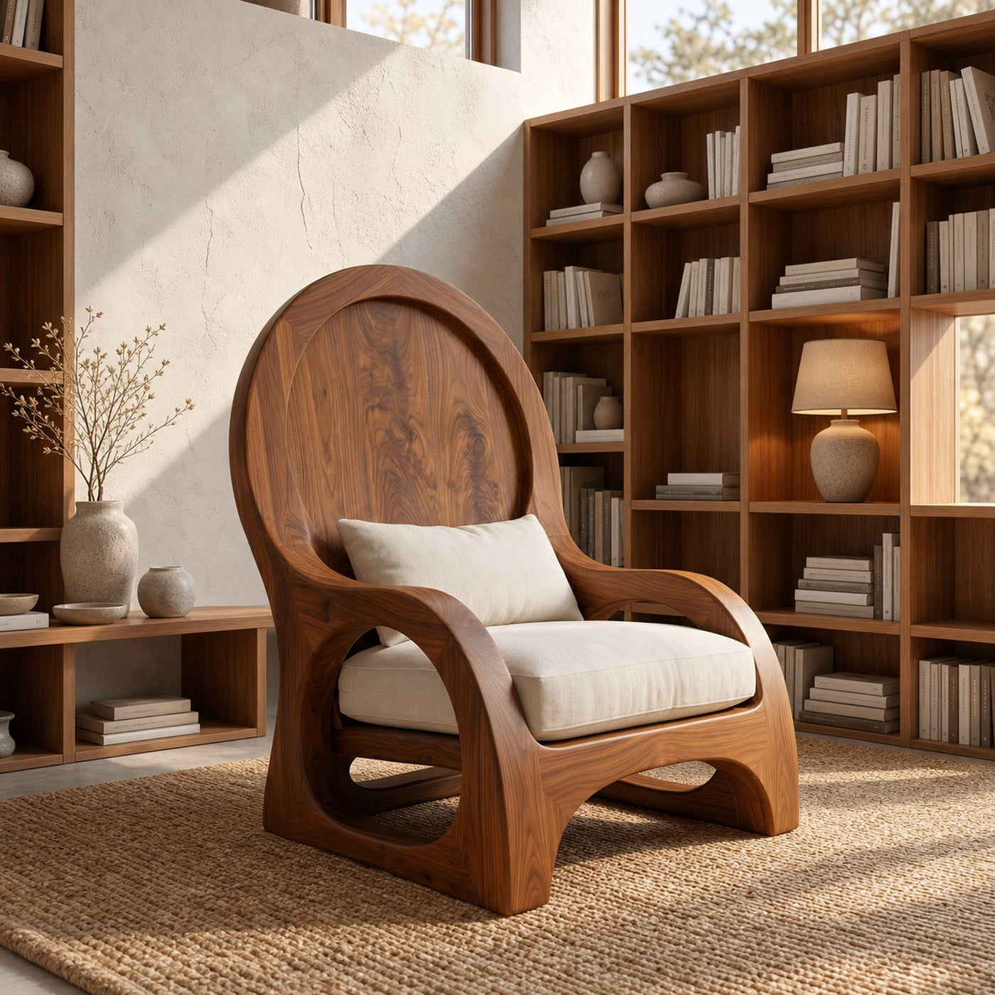 Organic Wooden Accent Chair For Living Room - product view 6