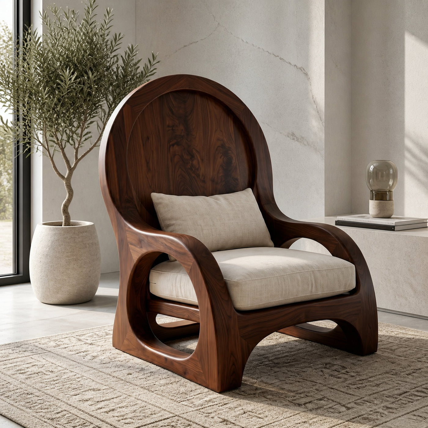 Organic Wooden Accent Chair For Living Room - product view 7