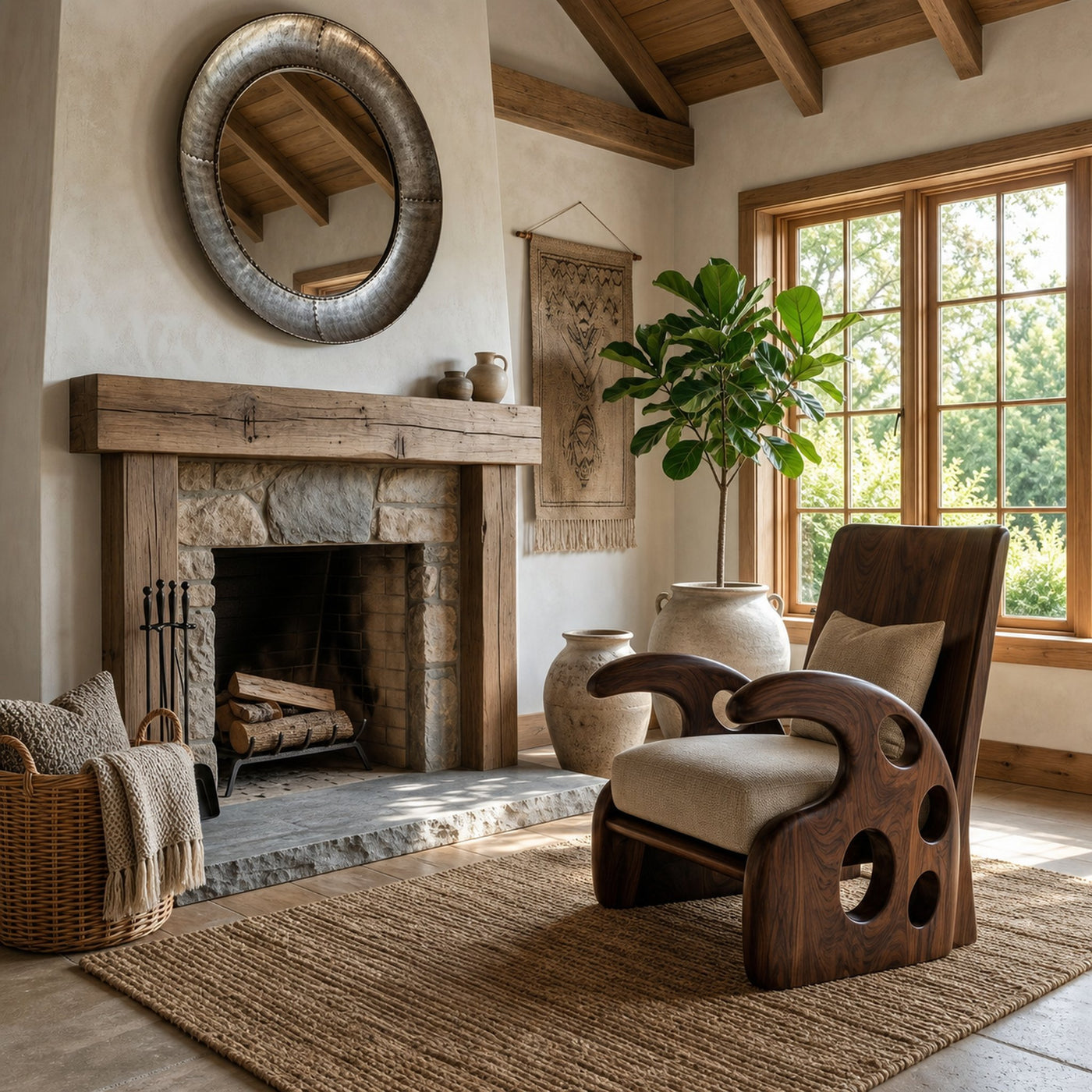 Organic Wooden Armchair For Reading Corner And Living Room - product view 7