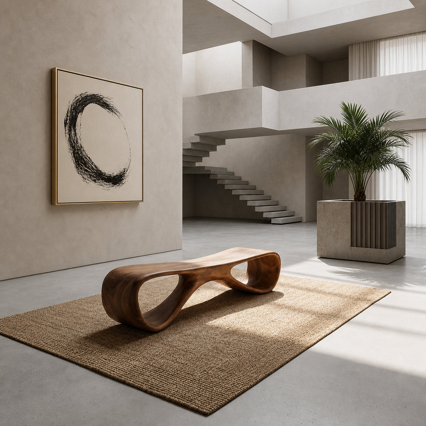 Organic Wooden Bench For Living Room Accent - product view 6