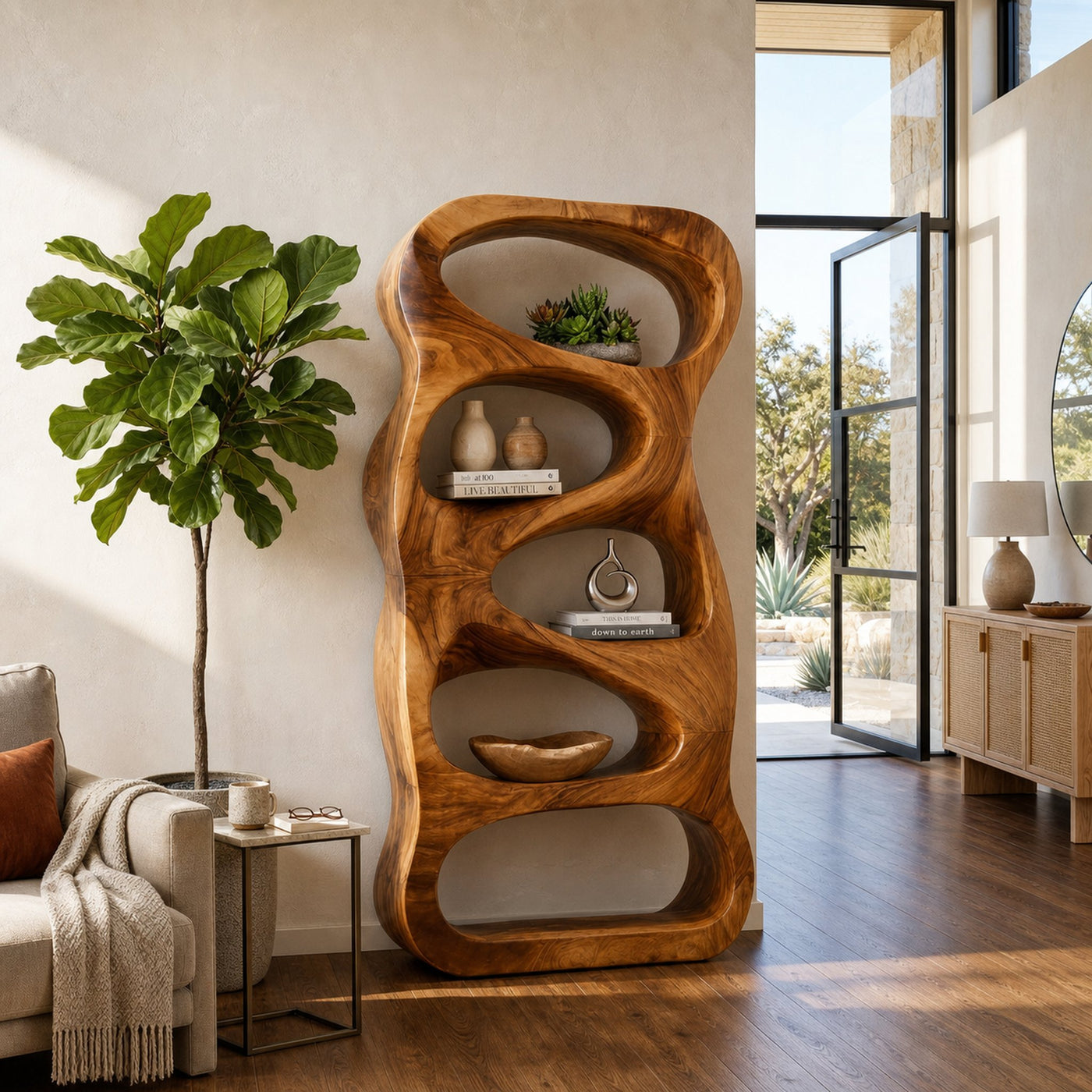Organic Wooden Book Storage For Living Furniture - product view 6