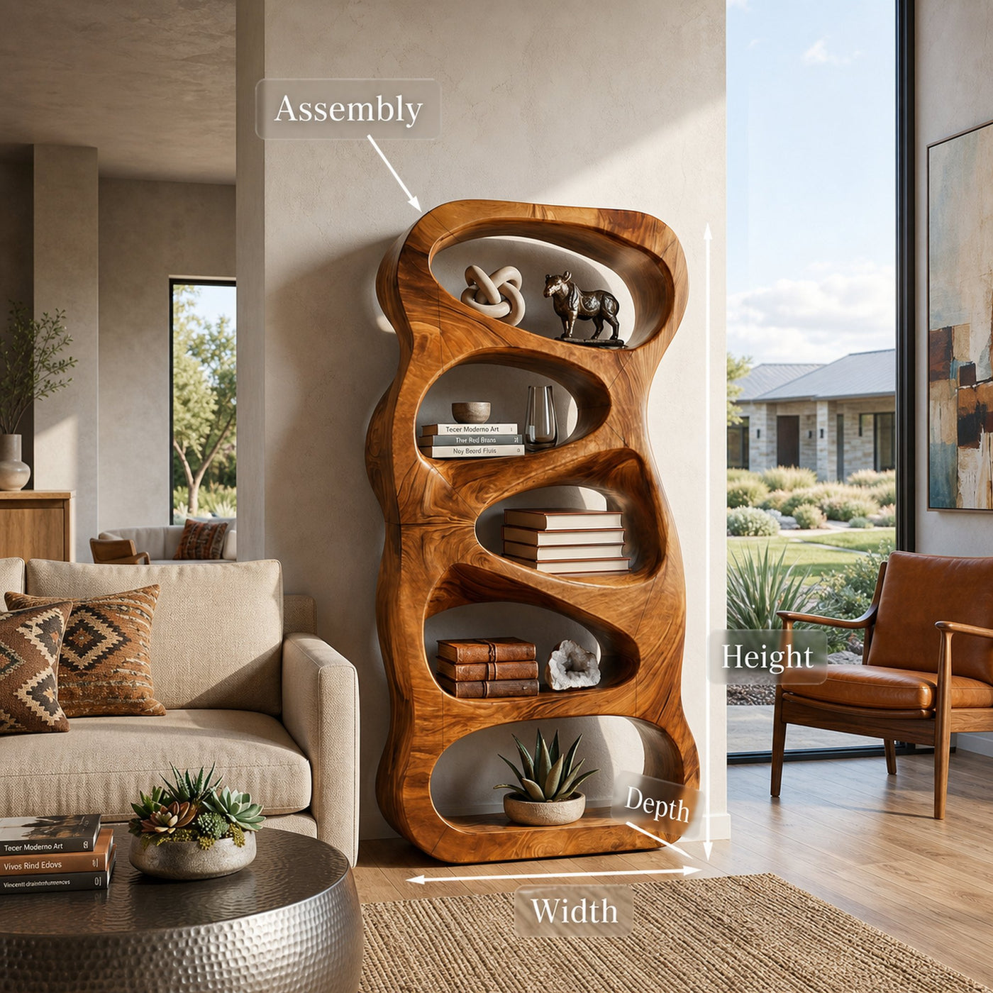 Organic Wooden Book Storage For Living Furniture - product view 8