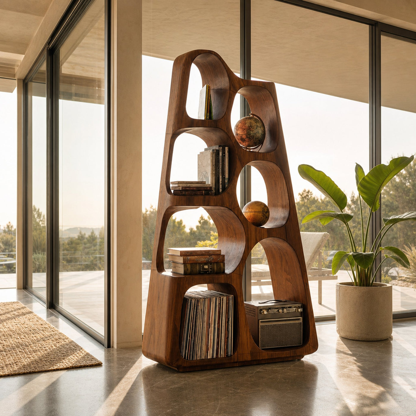 Organic Wooden Bookshelf For Japandi Furniture Decor - product view 6