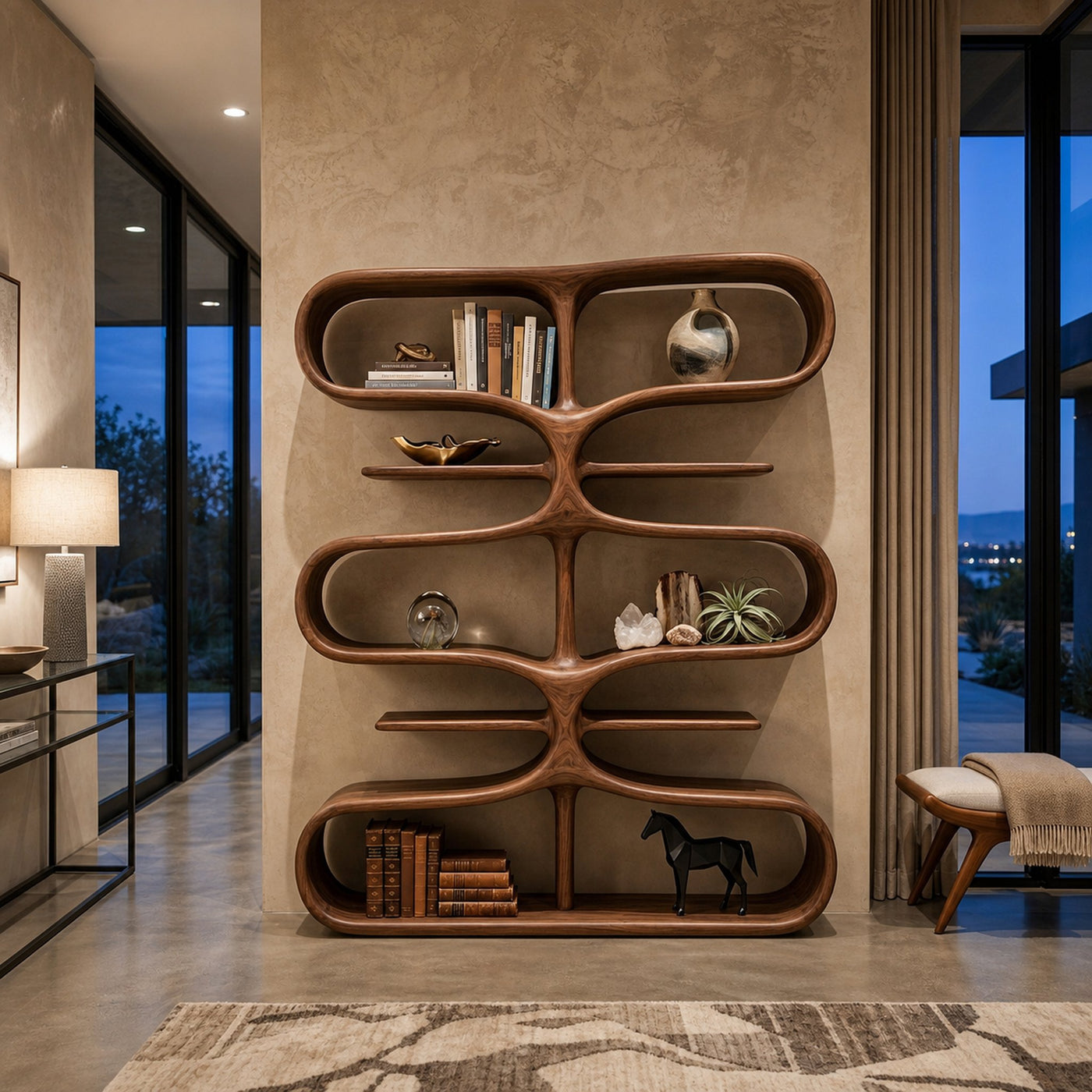 Organic Wooden Bookshelf With Storage Function For Living Furniture - product view 7