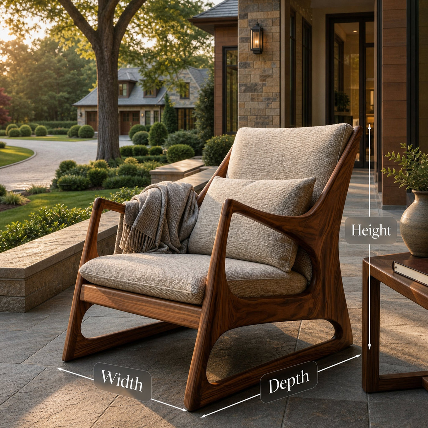 Organic Wooden Chair Curved Back Design For Home - product view 8