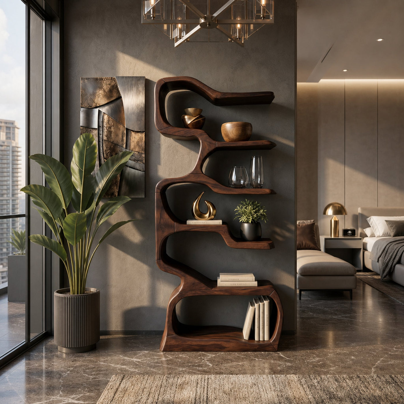 Organic Wooden Display Shelf For Coastal Living - product view 7