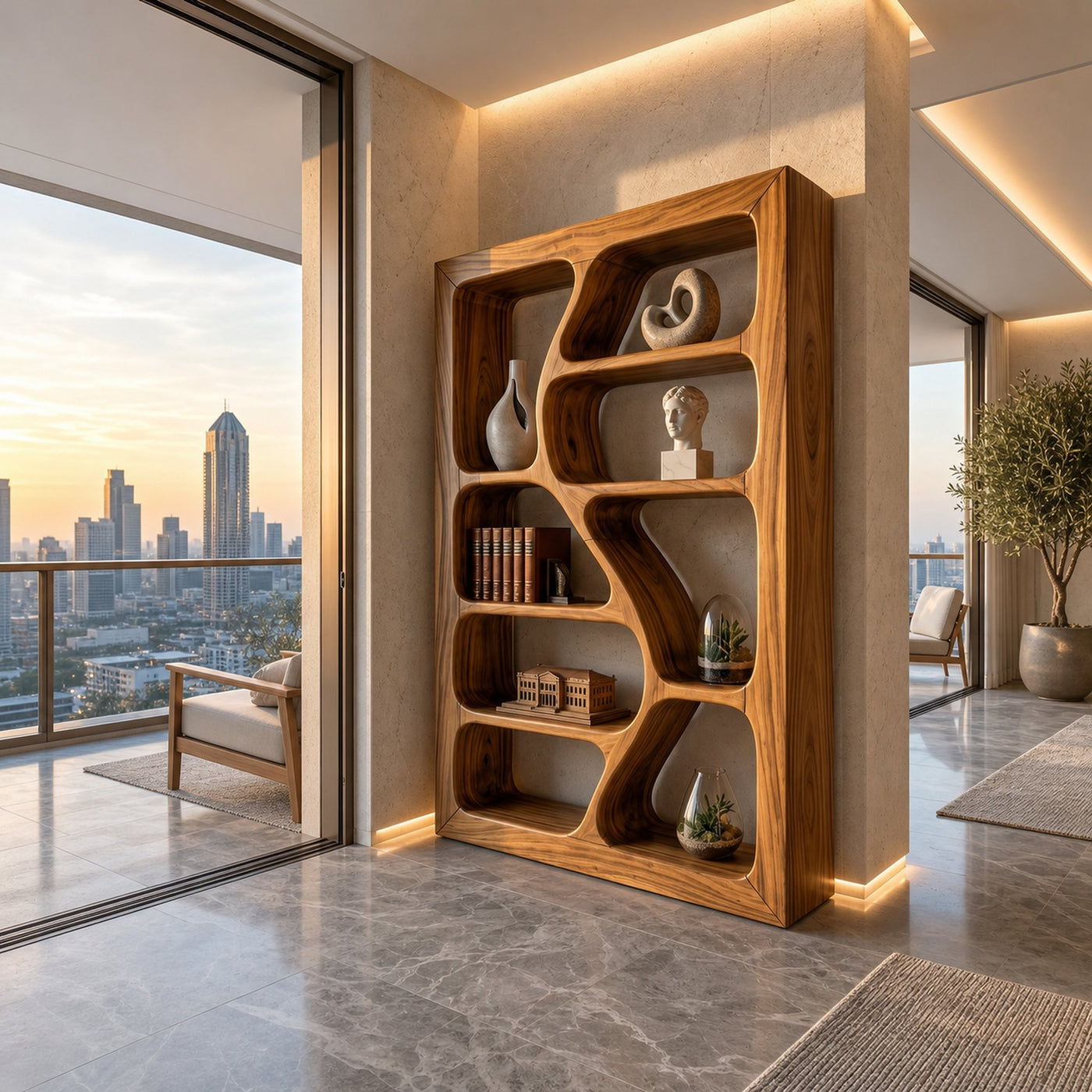 Organic Wooden Storage Shelf For Spa Interiors - product view 6