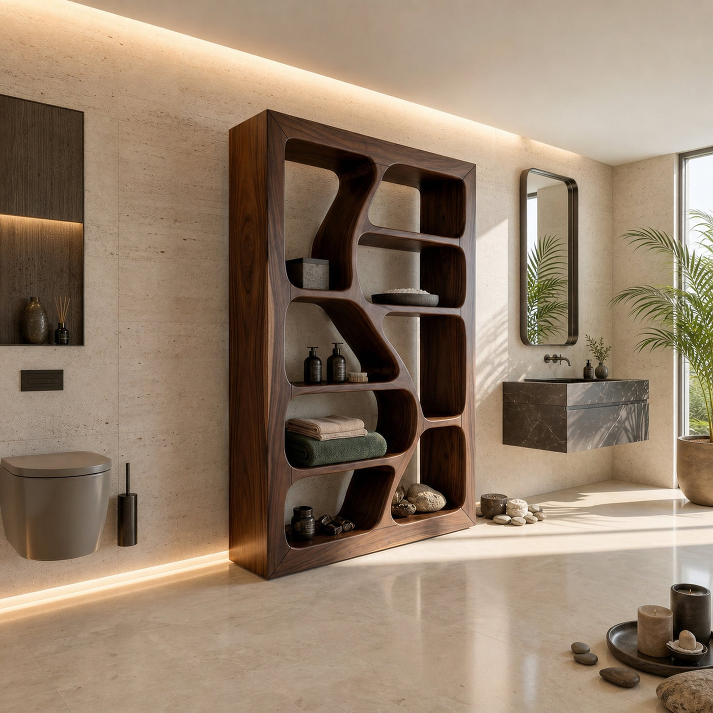 Organic Wooden Storage Shelf For Spa Interiors - product view 7