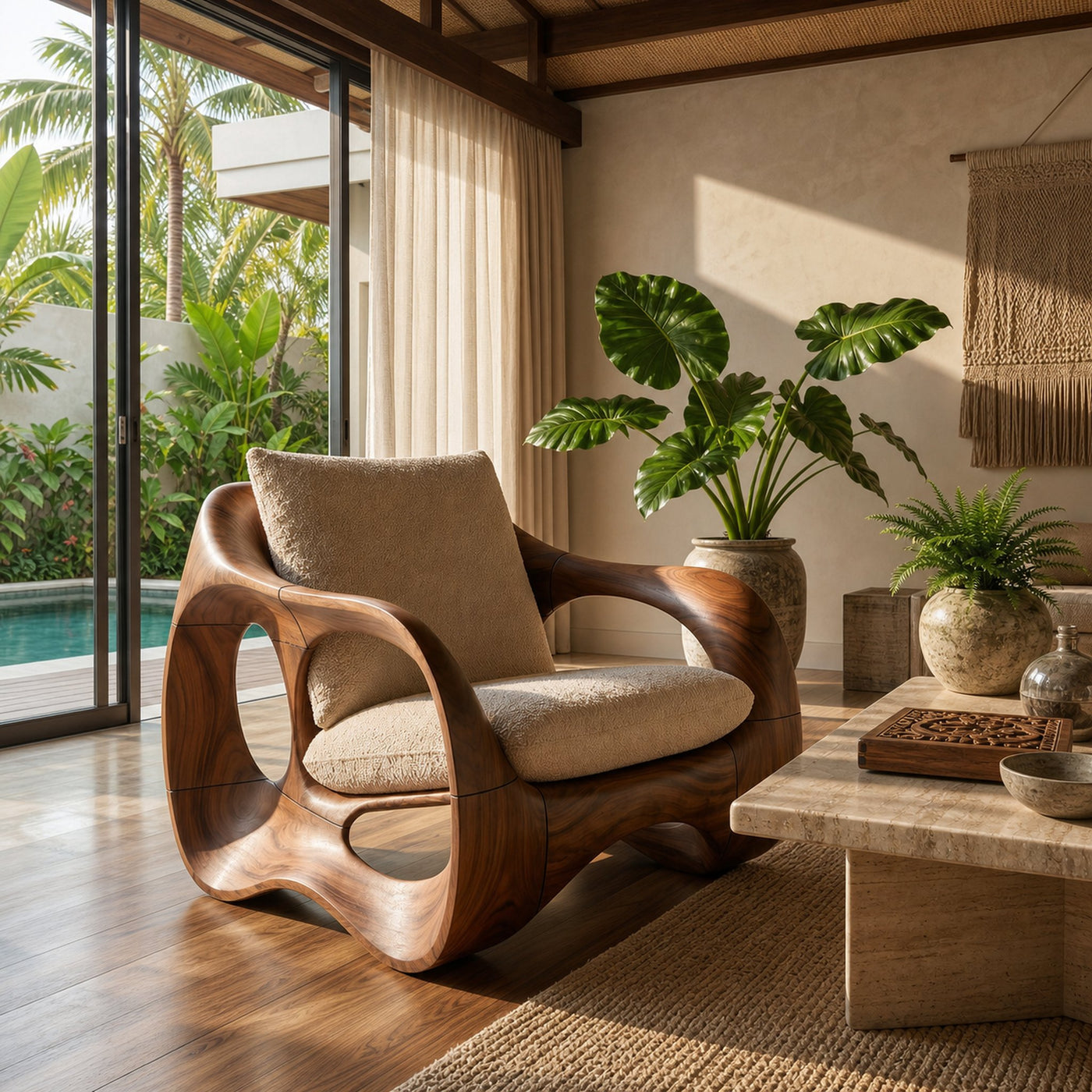 Parisian Luxury Sculptural Accent Chair Elegant Balcony - product view 6