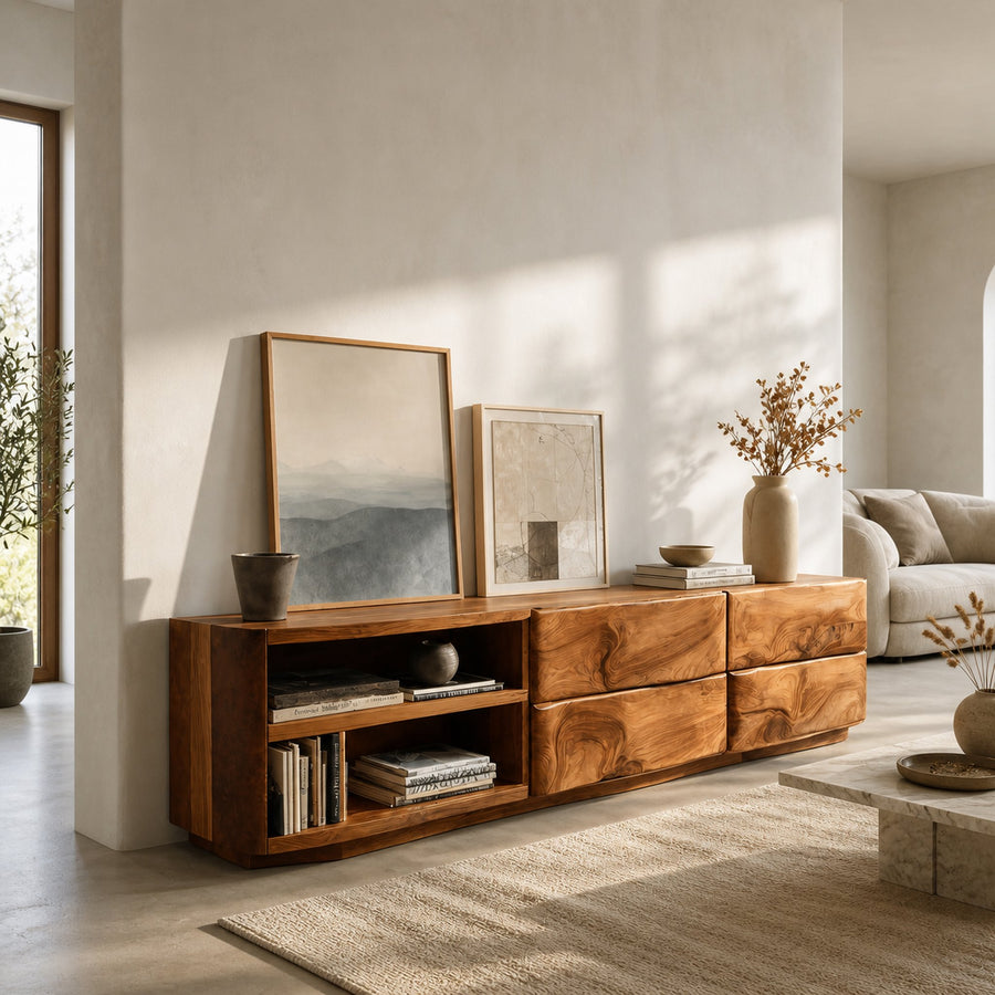 Quiet Luxury Low Sideboard Console For Living Room