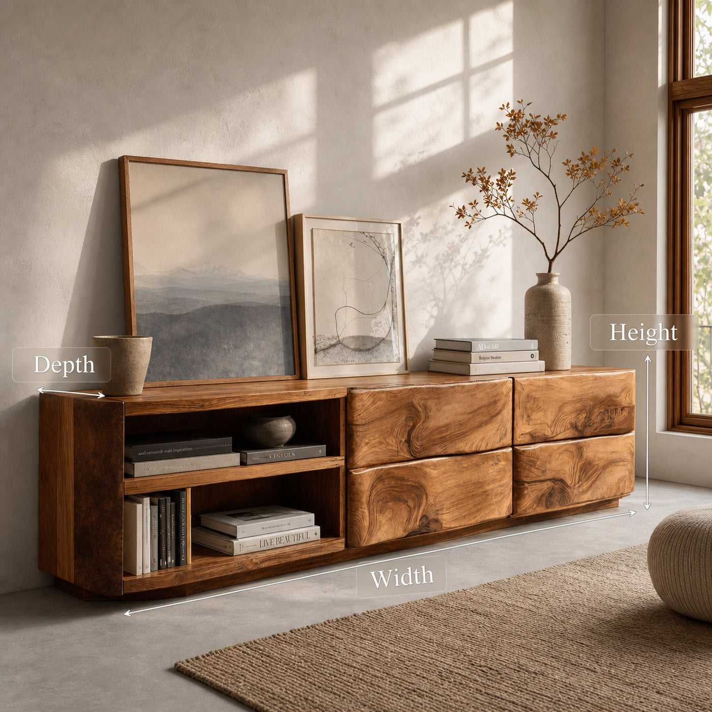 Quiet Luxury Low Sideboard Console For Living Room - product view 8