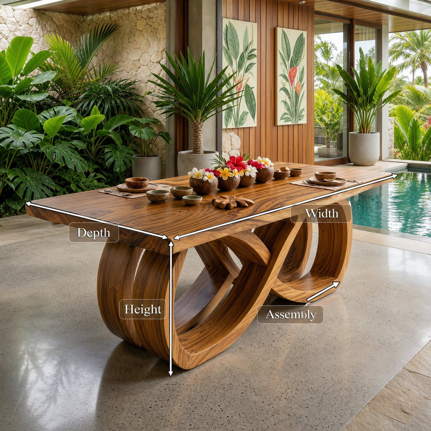 Resort Entertaining Table For Tropical Villa Patio - product view 8