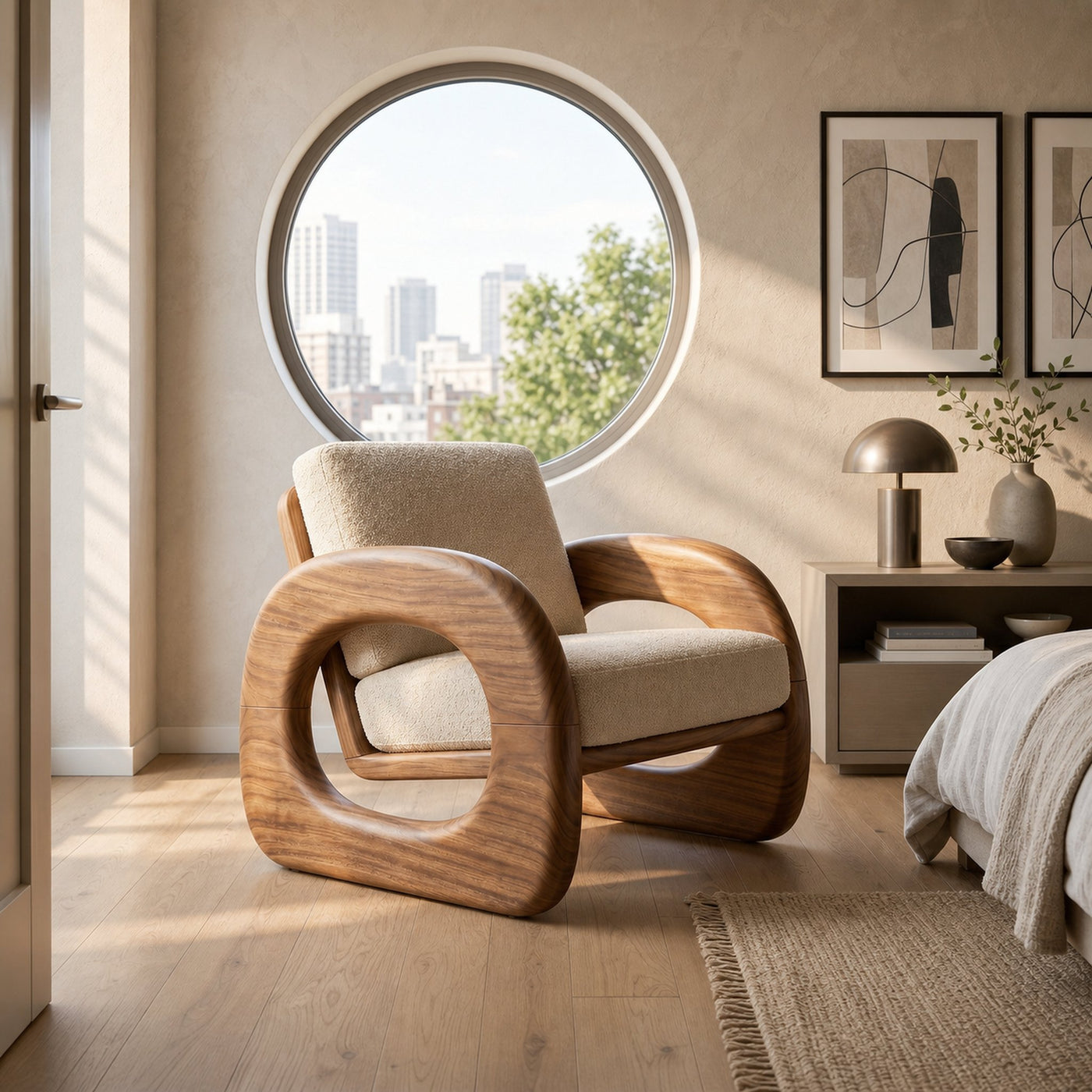 Resort Style Sculptural Armchair Wellness Reception Area - product view 6