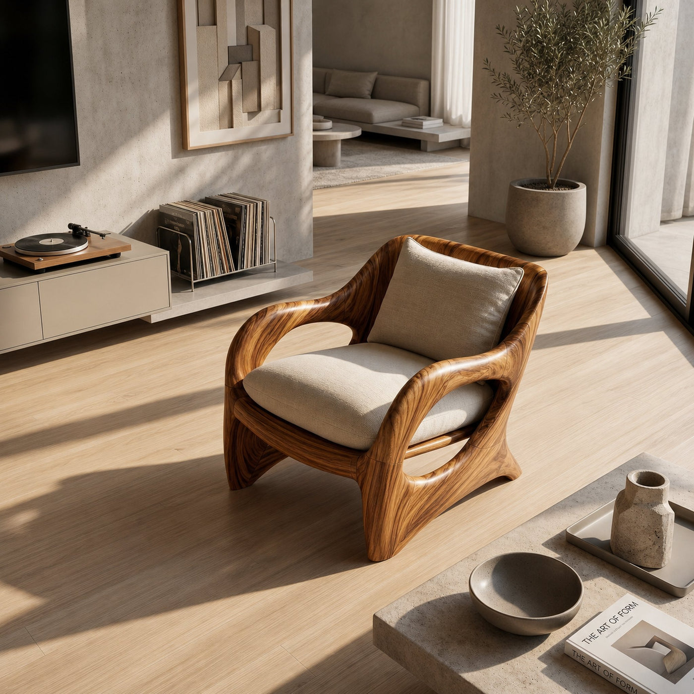 Resort-Inspired Sculptural Lounge Chair with Contemporary Elegance - product view 2