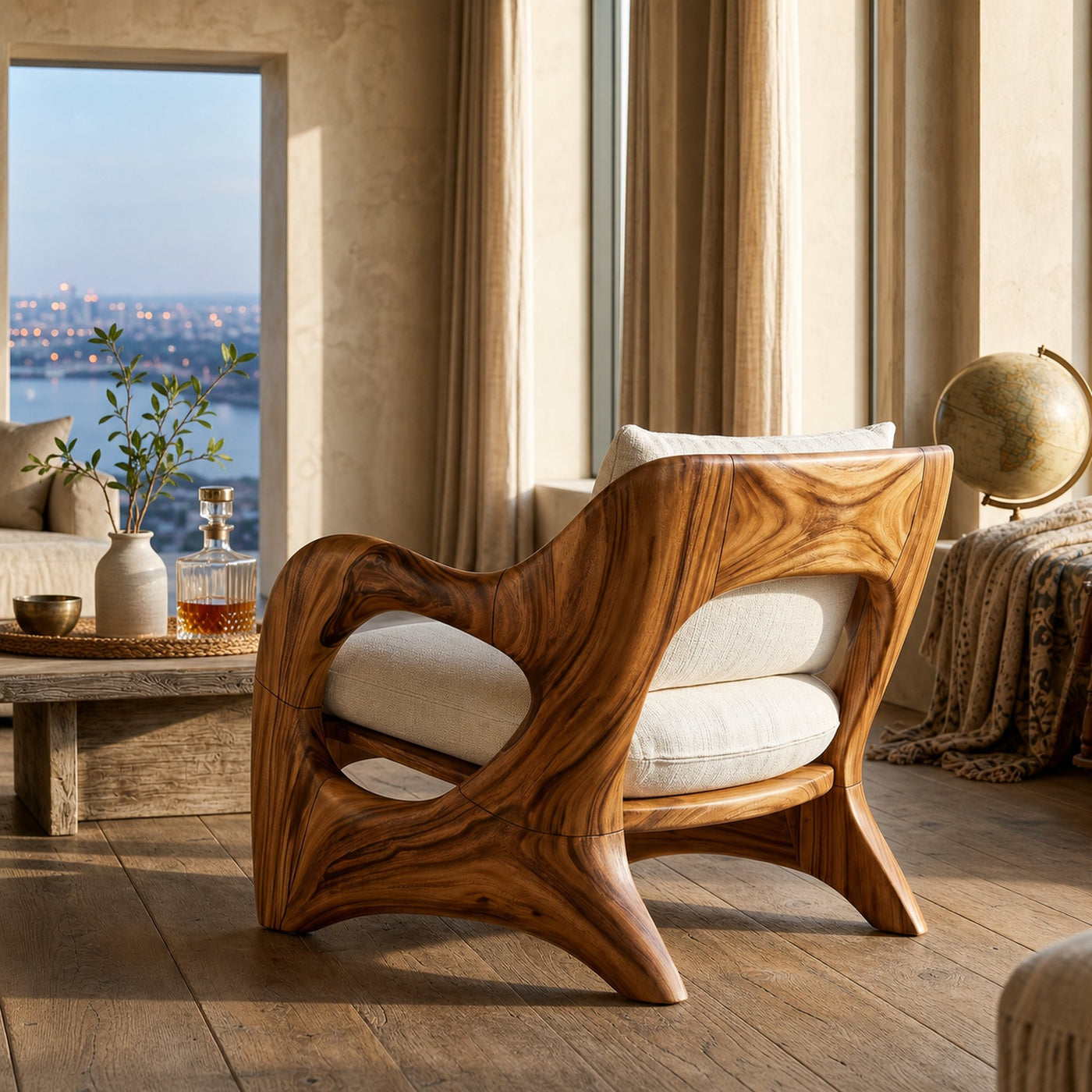 Resort-Inspired Sculptural Lounge Chair with Contemporary Elegance - product view 3