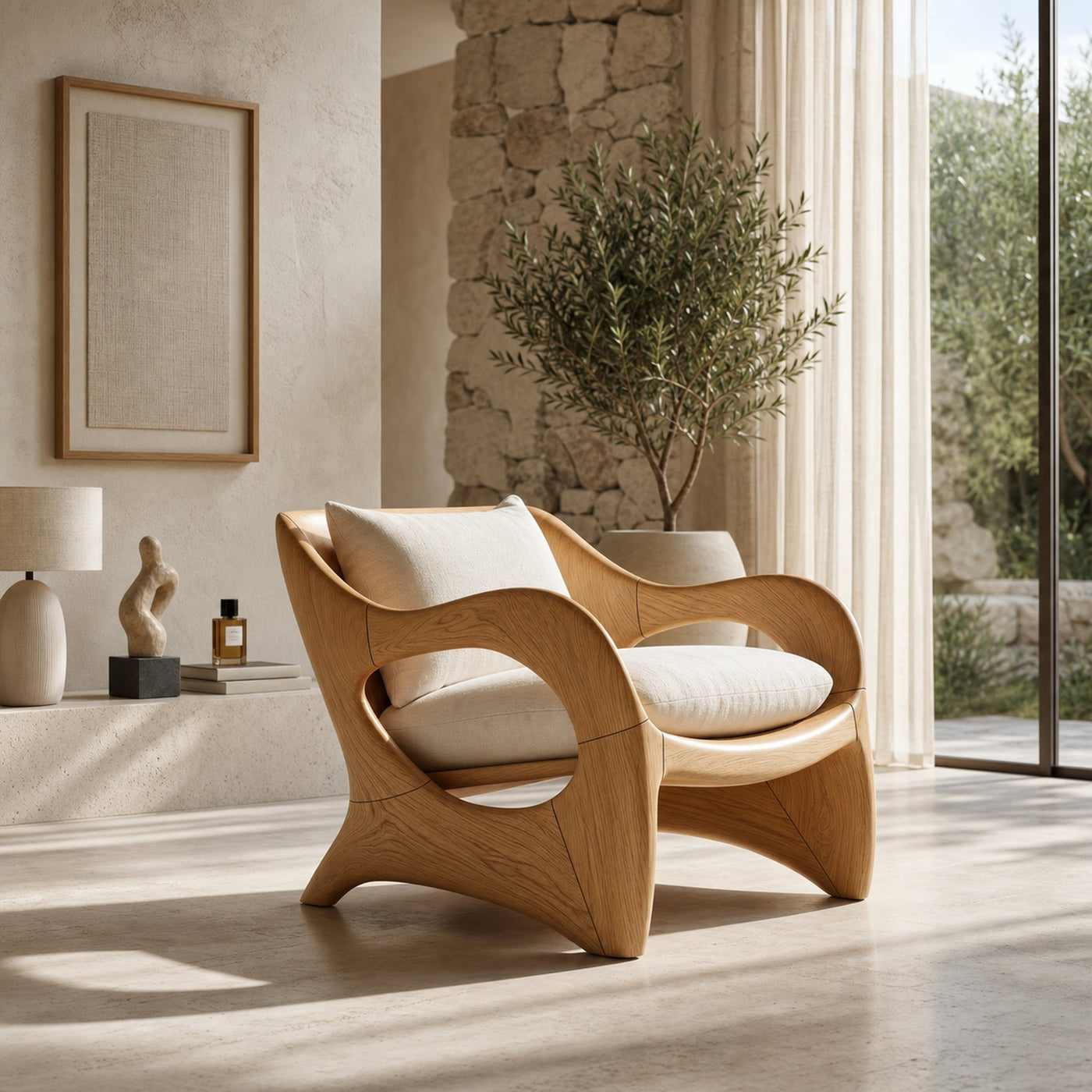 Resort-Inspired Sculptural Lounge Chair with Contemporary Elegance - product view 5