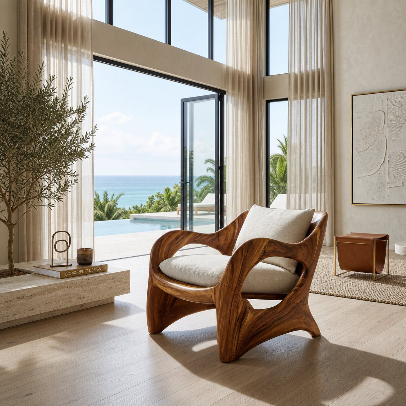 Resort-Inspired Sculptural Lounge Chair with Contemporary Elegance - product view 6